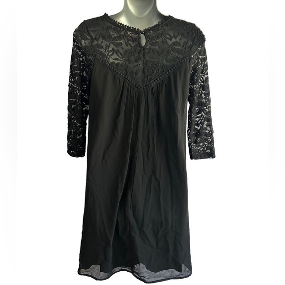 AUW Black Floral Embroidered Dress  • NWT • Size: Small - Picture 6 of 12